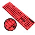 V8 Round Keycaps Wired Keyboard Computer Desktop No Punch Design RED Only. 