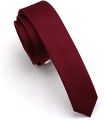 Price Pencil Tie Thin Formal Party Wear Red Maroon. 