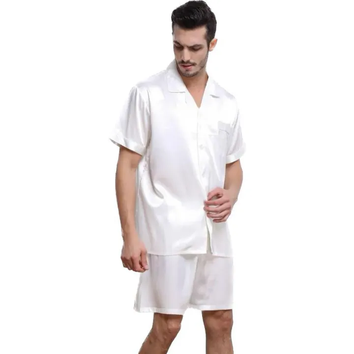 (Customized)%20Storeify%20Silk%20Satin%20Pajamas%20Short%20Button-Down%20Nightwear%20for%20Men%20-%20Image%202