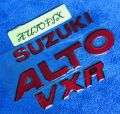 Suzuki Alto 1000cc  rear PVC embossed stickers red color 01 Set. 