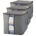 pack of 3-Improved Quality LARGE Storage Bags FOR SHIRTS CLOTHS AND BLANCKETS DOUBLE ZIPPER Organizer. 