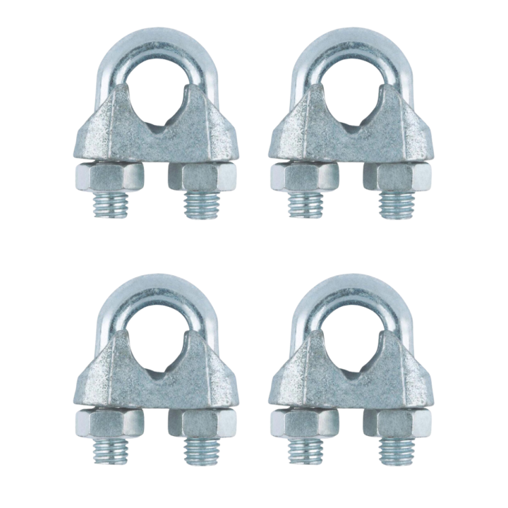 Wire Rope Clamp, Clamps for Wire | U Shape Wire Rope Steel Clips | Wire Rope, Cable Grip, Clamp Stainless Steel-Rope Connector, Rope Fastening Clamp with Tap Nut Bolt