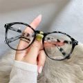 -1.0~-4.0 Unisex Brown/Black/Leopard Print Round Frame Anti Blue Light Flat Mirror Eyewear Myopia Glasses Eyeglasses. 