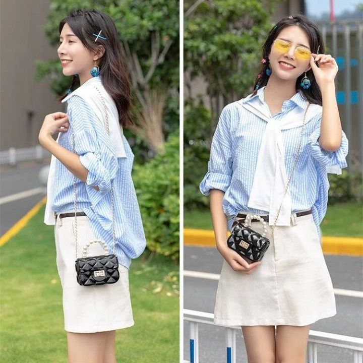 Stylish Pearl Handle Mini Jelly bag for girls - cross body bag for girls with chain