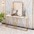 New stylish modern metal furniture golden console marble top console table. 