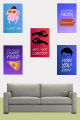 Set of 5-Friends TV Show Posters Vinyl Paper Quotes Vintage Posters Home Room Art Painting Wall Poster. 