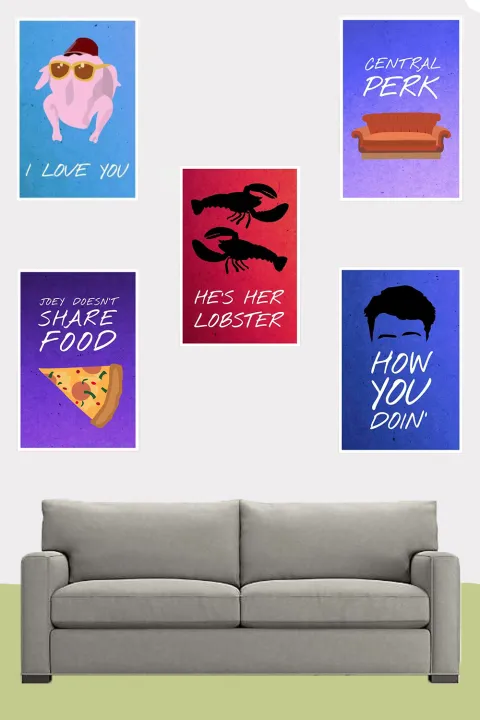 Set%20of%205-Friends%20TV%20Show%20Posters%20Vinyl%20Paper%20Quotes%20Vintage%20Posters%20Home%20Room%20Art%20Painting%20Wall%20Poster%20-%20Image%202