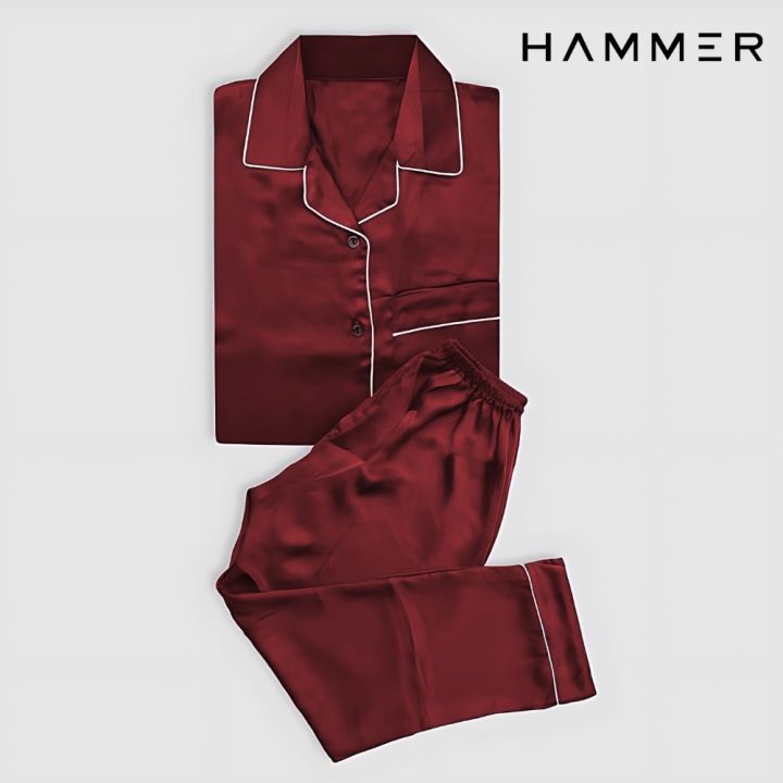 Hammer Night Dress For Girls -  Silk Nighty For Girls - Nighty - Silk Night Suit - Night Suit For Women - Pjs For Women - Plain Silk Night Dress For Girls - Silk Sleepwear For Women