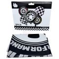 RACING CAR TYRE FOIL BALLOON SET ( PACK OF 5 FOIL BALLOONS ). 