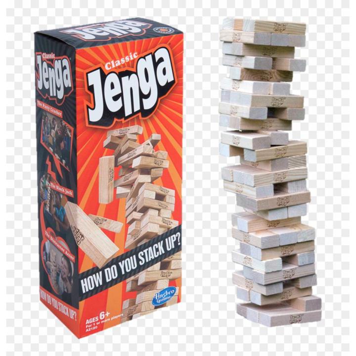 54 Pcs Original Jenga Game - Wooden Blocks/ Stacking Tumbling Tower Game for Kids Classic Jenga Wooden Stacking Tower Board Game for Kids & Adults - Hardwood Jenga Game