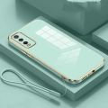 VIVO V2043 V2032 V2026 V2029 V2027 V2052 V2038 V2042 V2054 V2037 V2048 1935 1938 1901 1902 1904 1906 Luxury Square Edges Plating Back TPU Soft Phone Case with Lanyard Glossy Casing. 
