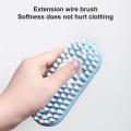 【Happier】 Cleaning Brush Soft Long Bristles Ergonomic Handle Plastic Clothes Sneaker Floor Scrub Brush Grooves Brush For Home. 
