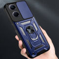 For Infinix Note 30 Pro Case Car Foldable Metal Bracket Sliding Camera Protection Hard Shockproof for Infinix Note 30 Pro Back Cover. 