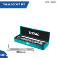 Total 10Pcs 1/2" Socket Set THTL121101, soket set for home use, professional socket set, saket set with heavy duty retched socket driver, 1/2 inch socket rod.goti set, car wrench set, spanners, wheel spanner, car kit. 