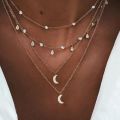 Zovoli Multi-Element Crystal Necklace For Women Gold Vintage Multiple Layers Pendant Chains Necklaces Trend. 