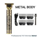 HIGH QUALITY T9 HAIR TRIMMER FOR MEN | VINTAGE METAL BODY TRIMMER | Dragon Style USB Rechargeable Electric Cutting Machine (Golden) | CLIPPER and T9 cordless Hair Trimmer Set. 