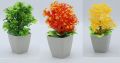 Pack of 6 Mini Plant Artificial Decoration Piece with pot Best for home & Office Decoration purpose. 