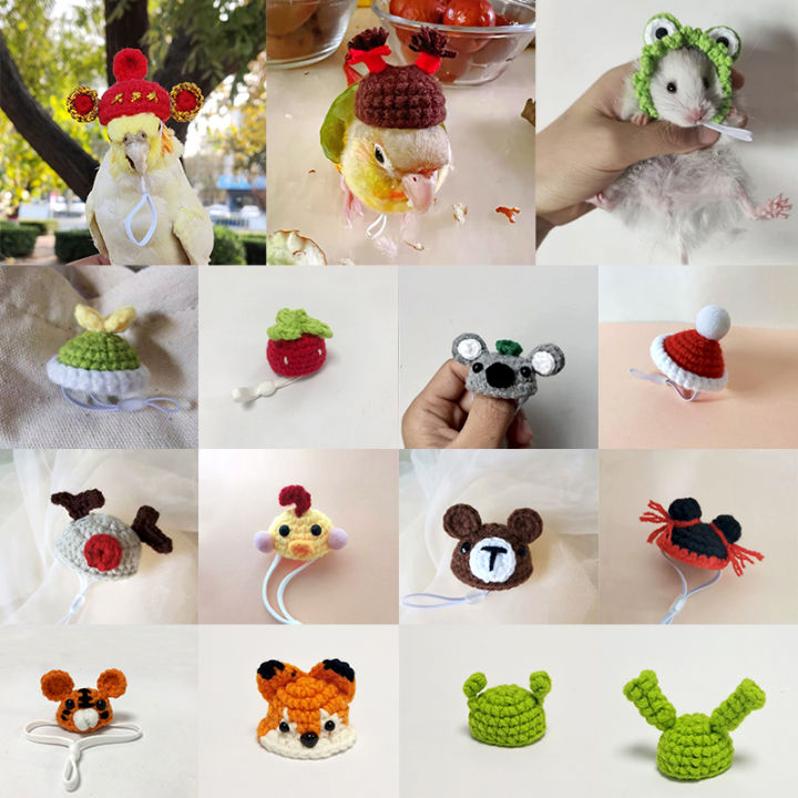 Handmade Knitted Hat Hamster Funny Headwear Chipmunk Guinea Pig Hamster Accessories Hamster Toy Hamster Supplies Small Pet Hat