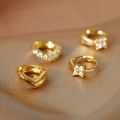 OYJR Korean Hoop Earrings For Women Gold Mini Hikaw Cross zircon Kwintas for girl Jewelry Set. 