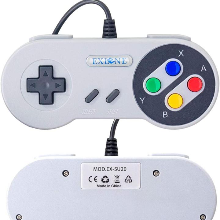 USB SNES Controller Gamepad (2-Pack) – Classic Super SNES Wired Joystick with 10ft/3m Cable – Retro Gaming Controller for PC, Mac, Raspberry Pi & Emulator – Ergonomic Design with Responsive Buttons – Plug & Play for Smooth Gameplay Experience