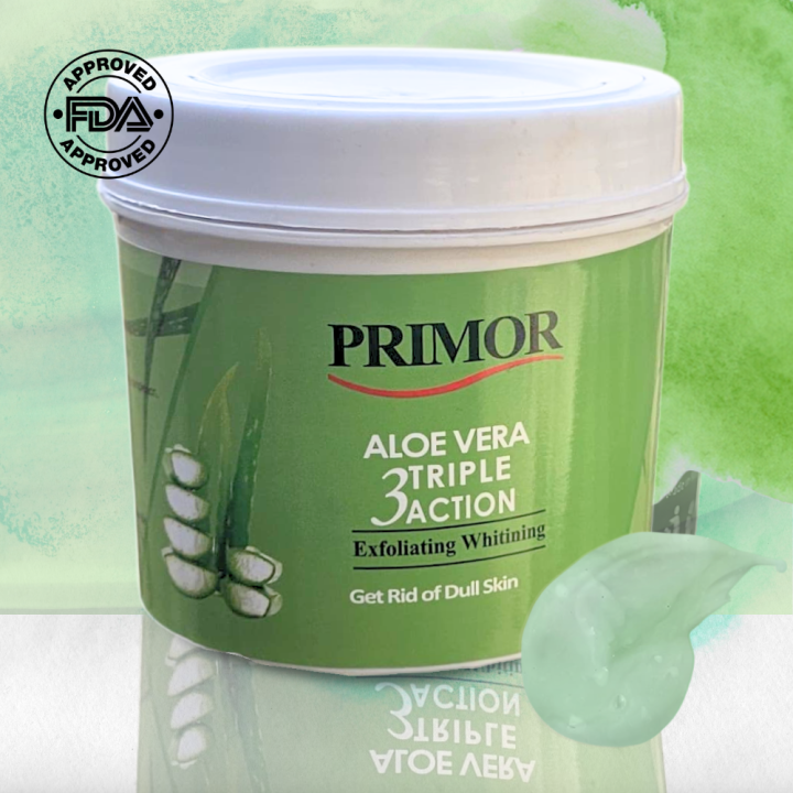 PRIMOR Aloe Vera Triple Action Face Polish – Exfoliating & Whitening Formula | Deep Cleansing & Hydrating | Get Rid of Dull Skin | Professional Use for Salons & Beauty Parlors (500ml)