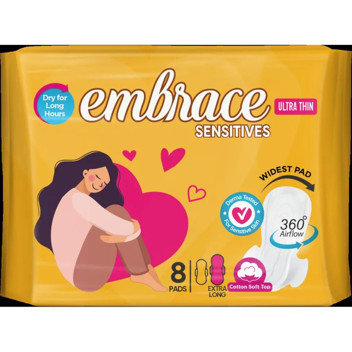 Embrace%20Sensitives%20Ultra%20Thin%20Sanitary%20Pads%20Extra%20Long%208%20Pads%20-%20Image%202