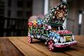 Handmade Glass Work Truck Art Pen Jars, Handicrafts, Handcrafted Mirror work truck handmade truck art Miniature Truck Model- Glass Work Table Decor Handcrafted Mirror work truck handmade truck art miniature truck design wall decoration. 