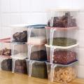 Square Handle Food Storage Organizer Boxes Refrigerator Fridge Plastic Storage Containers with Lids. 