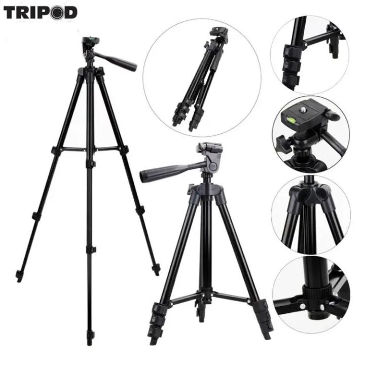 3301 Long Lightweight Aluminum 50-inches Tripod Stand for DSLR Camera Gopro Action Digital Camera Smartphone Mobile Phone YouTube,Live,Online Classes Teaching, Conference Tripod
