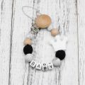 【VisioN Shop】Silicone Personalised Name Baby Pacifier Clips, Funny Pacifier Mouse Holder Baby, Baby Shower Gift BPA Free. 