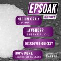 Epsoak Sport Lavender Epsom Salt for Athletes - 500 grams. Soothing Therapeutic Soak with Lavender Essential Oil…. 