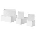 IKEA SKUBB Box, set of 6, white. 