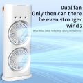 Portable Mini Double Fan Air Cooler With Mist Humidifier And Led Lighting, Mini Table Cooling Fan For Home & Office – Rechargeable ( Random Color ). 