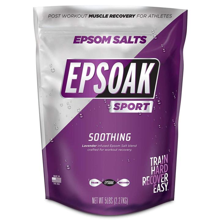 Epsoak Sport Lavender Epsom Salt for Athletes - 500 grams. Soothing Therapeutic Soak with Lavender Essential Oil…