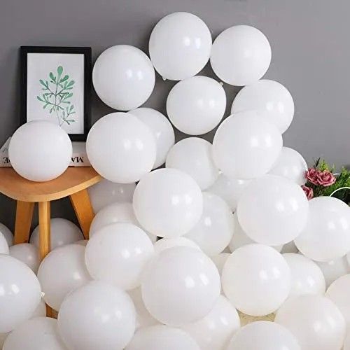 Pack of 100 - Latex Balloons - White Balloons - Black - Blue - Purple - Pink - Silver Metallic - Golden Metallic - Yellow - Green - Red Balloons - High Quality Balloons