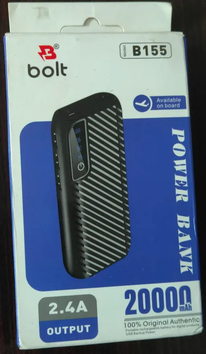 Bolt B152 20000mAh Power Bank – Ultra Fast 2.4A Output, Digital LED ...