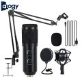ALOGY AM-888 With Echo And Volume Adjust Condenser Microphone Full Kit Adjustable Mic Suspension_Boom Scissor Arm Shock Mount and Double-Layer Pop Filter for Studio Recording & Broadcasting Live steaming Gaming - Black. 