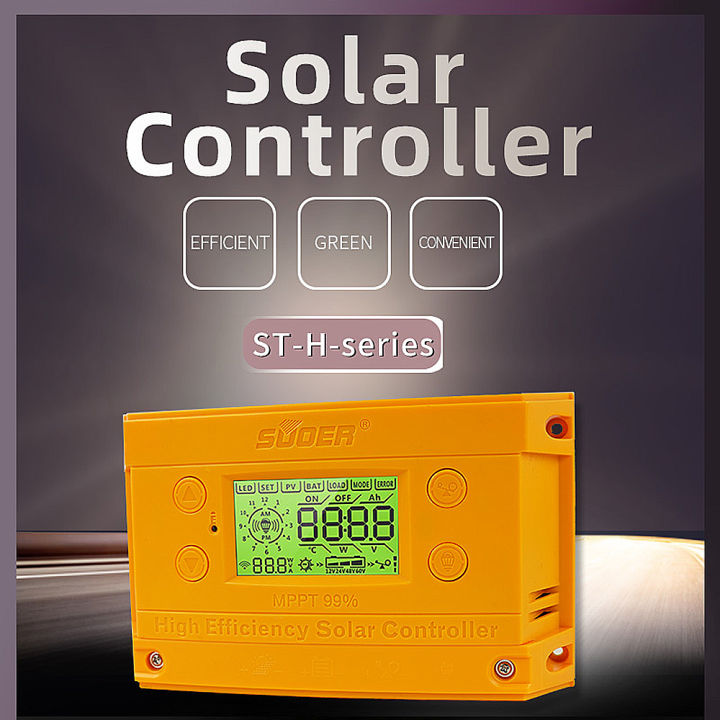 Original Suoer 30A MPPT Solar Charge Controller ST-H1230 Smart Digital DC 12V/24V