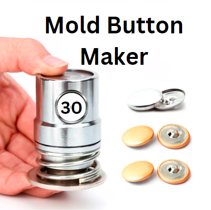Button Maker Mold, Fabric Covered Button Tools Dies Mold Round Button Mold Cover Pin Button Tools Press Tool for Hand Press Machine