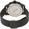 Hugo Boss Jet Black Mesh Bracelet Black Dial Chronograph Quartz Watch for Gents - 1513769. 