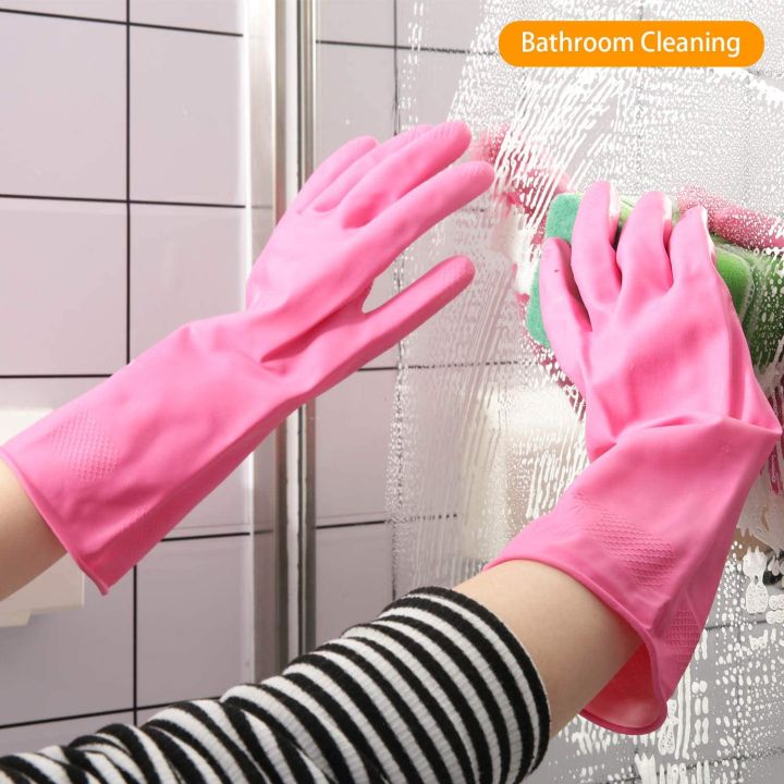 Kitchen%20Bathroom%20Dishes%20Floors%20All%20Purpose%20Cleaning%20Gloves%20Pink%201%20Pair%20Pack%20-%20Image%205