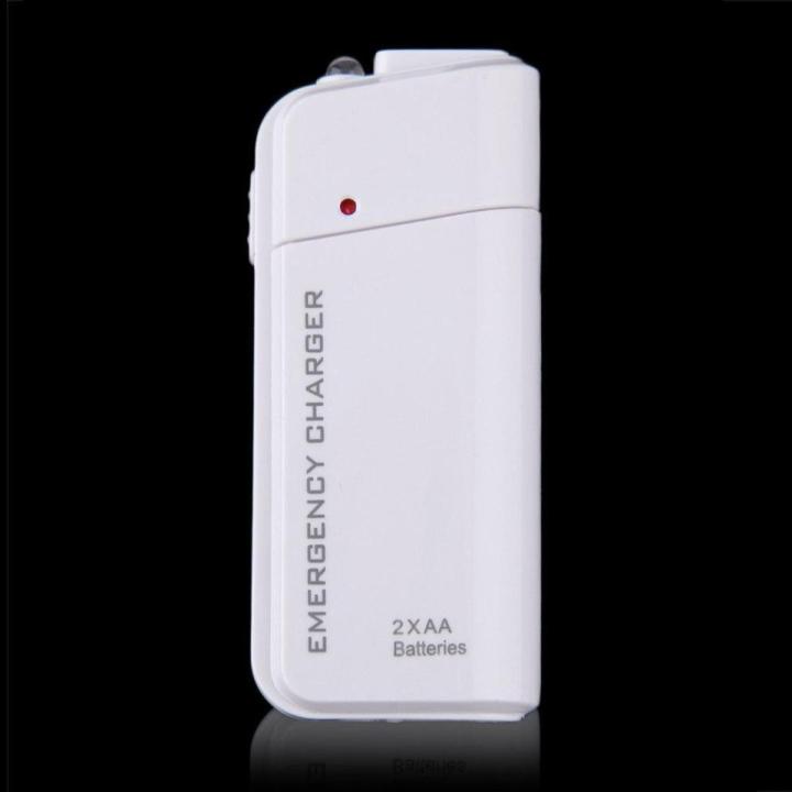LALA Universal USB Emergency Portable 2 AA Battery Power Charger for Mobile Phones