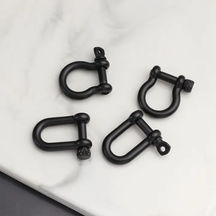 5pcs Antique Silver Shackle Key Chain Hooks – Screw Close Connectors For Leathercraft & Jewelry