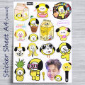 BTS JIMIN BT21 CHIMMY Stickers UNCUT A4 (SS03 ). 