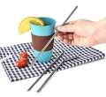 Pack of 5 - 4 Bent Stainless Steel Reusable Drinking Straws With Cleaning Brush Metal Straws. 