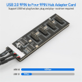 9Pin USB Header Splitter with SATA Power Cable, Internal USB Hub Extension USB 2.0 Splitter Connector for Motherboard Easy Install. 