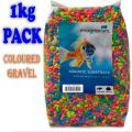 1KG Pack Rainbow Mix Aquarium Fish Tank Gravel - Colour Stones. 