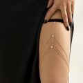 Leg Chain for Women Fille Toute Nue Metal Body Jewelry Festival Outfit 4 Layers Accessories Thigh Ornament Couple Gift. 