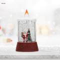 Christmas Candle Light Decorative Candle Water Filled Sequins Snow Scene Flameless Candle LED Pillar. 