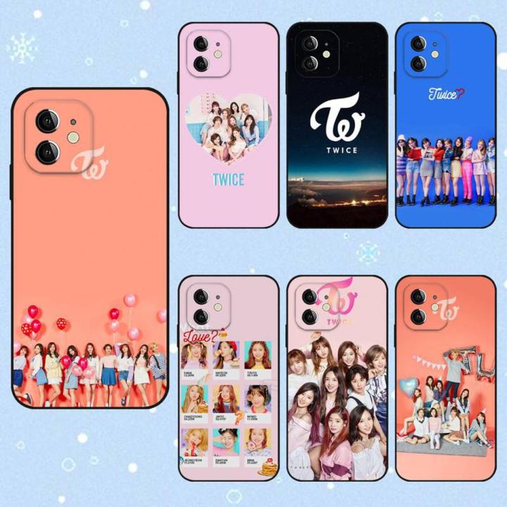 Twice Kpop Music Phone Case For Iphone 14 13 12 11 Pro Max Mini Xs X Xr 7 8 6 Plus Se 2020 Black Soft Silicone Cover